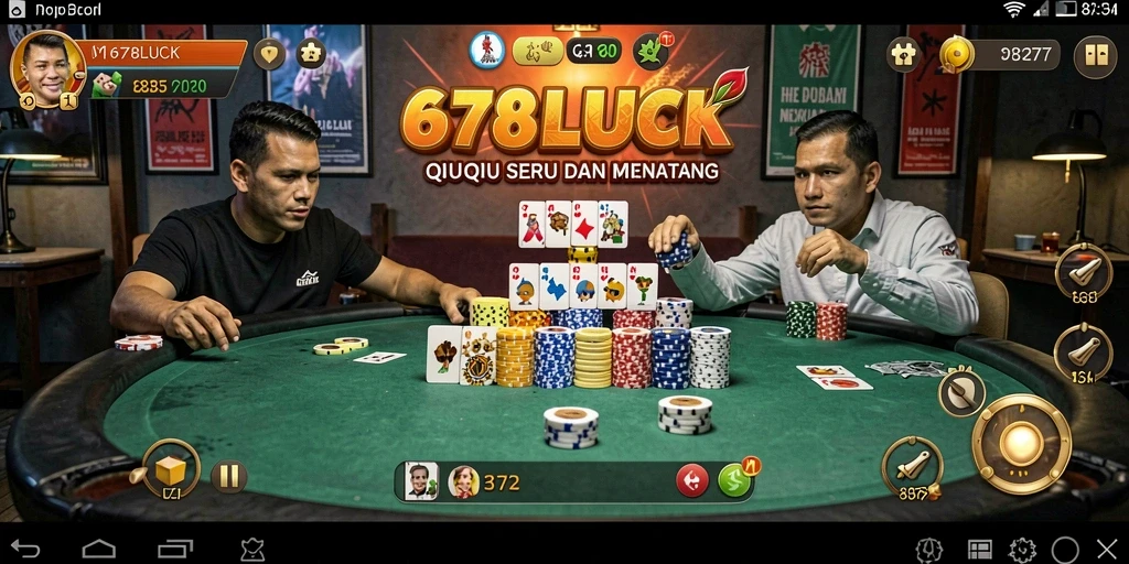 Tampilan gameplay QiuQiu yang intens dan menarik.