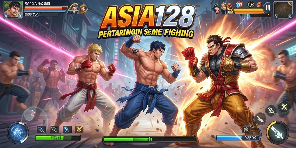 Tampilan pertarungan mendebarkan dalam game ASIA128.
