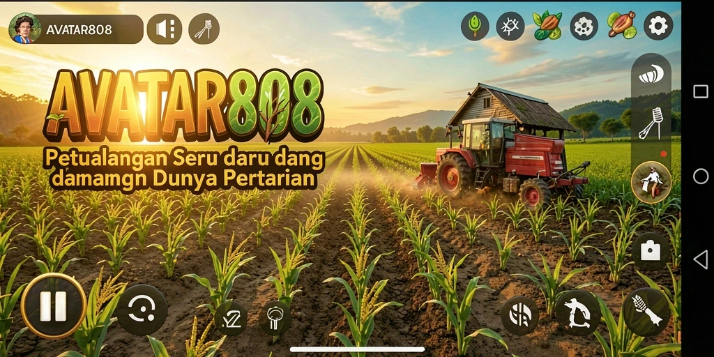 Tampilan gameplay AVATAR808 menunjukkan keseruan bertani dan berkebun.