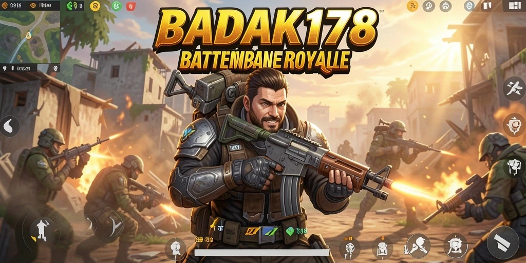 Tangkapan layar menampilkan aksi permainan Battle Royale yang intens.