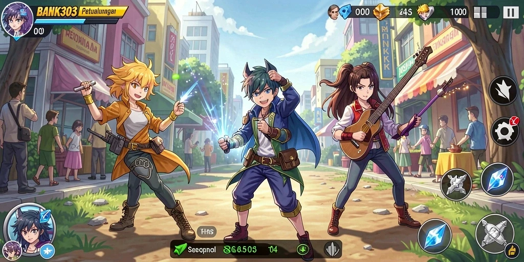 Tampilan gameplay BANK303 yang menawan dan penuh aksi Anime.
