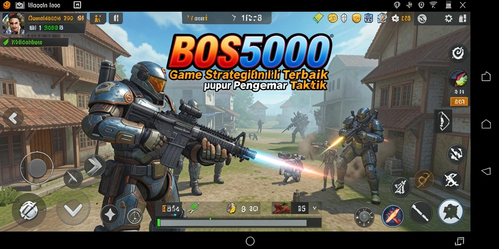 Tampilan gameplay menarik dari BOS5000 dengan berbagai unit strategi.