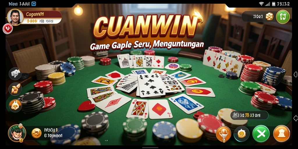 Tampilan seru gameplay Gaple di CUANWIN dengan grafis menarik.