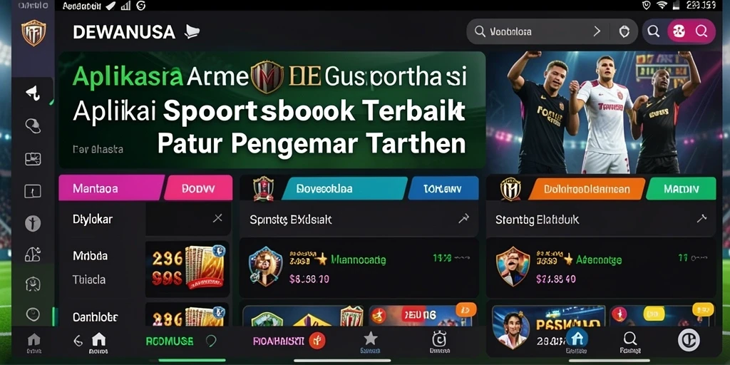 Tampilan utama DEWANUSA dengan fitur taruhan olahraga yang menarik.
