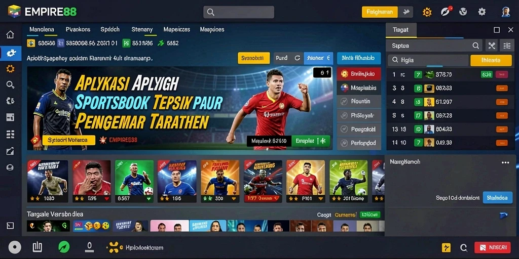 Screenshot menunjukkan gameplay menarik dalam aplikasi Sportsbook.
