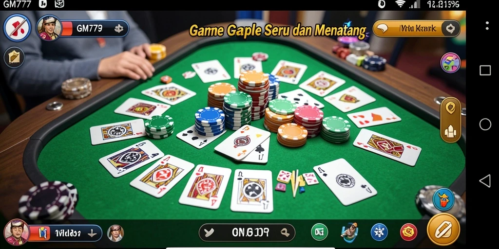 Tampilan gameplay GM777 yang seru dengan pemain bermain Gaple.