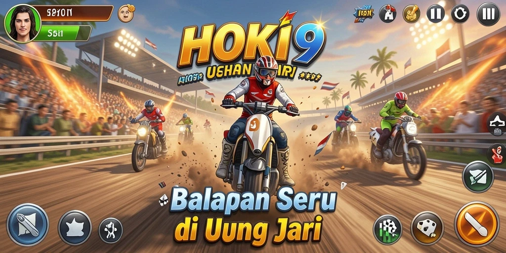 Screenshot HOKI9 menampilkan pertarungan balapan yang menegangkan dan visual menawan.