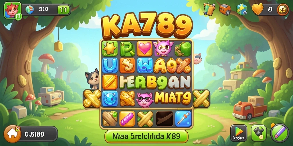 Tampilan gameplay KA789 yang penuh warna dalam genre Match-3.