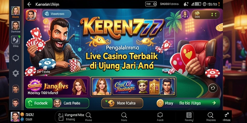Tampilan gameplay KEREN777 yang menampilkan dealer langsung dan interaksi pemain.