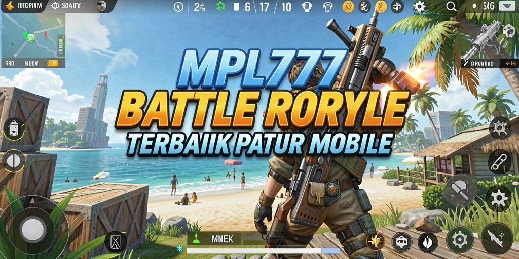 Screenshot MPL777 menampilkan aksi pertempuran intens di arena Battle Royale.