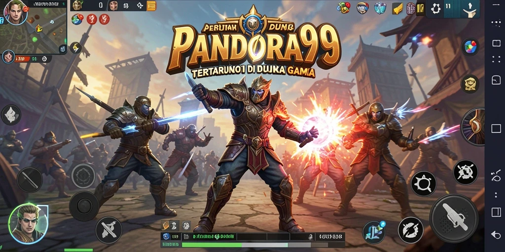 Screenshot dari gameplay pertarungan yang intens di PANDORA99.