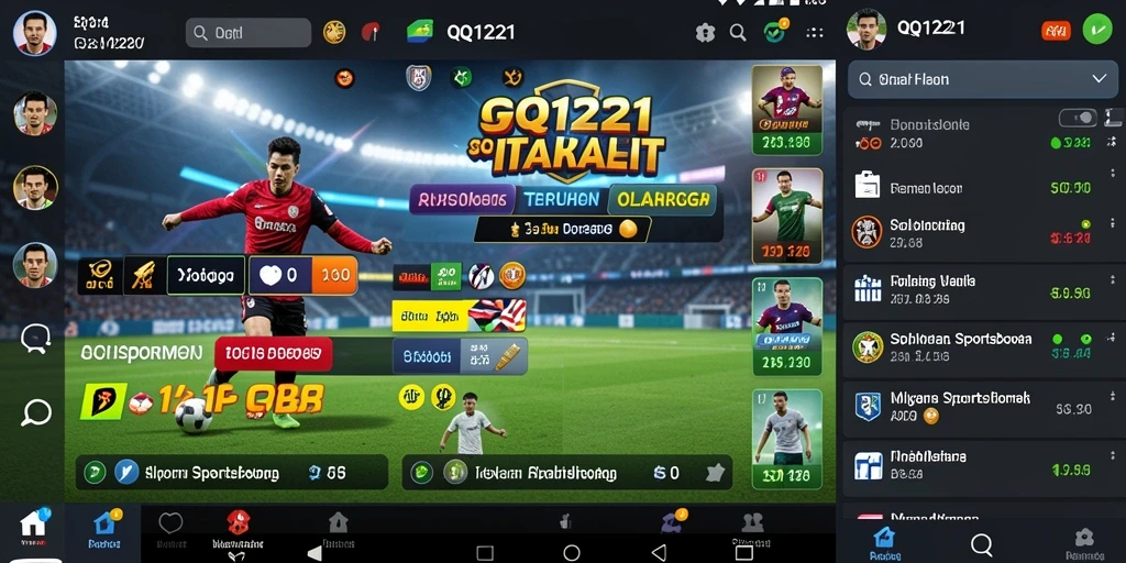 Tampilan utama QQ1221 menampilkan fitur taruhan olahraga yang menarik.