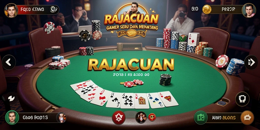 Screenshot gameplay RAJACUAN yang menampilkan suasana permainan Poker.
