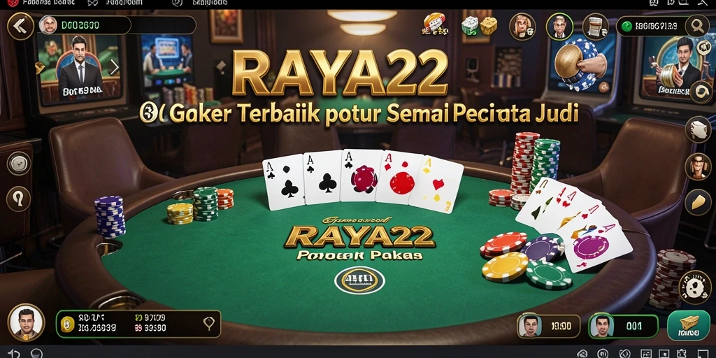 Tampilan menarik dari gameplay RAYA22 saat bermain poker.