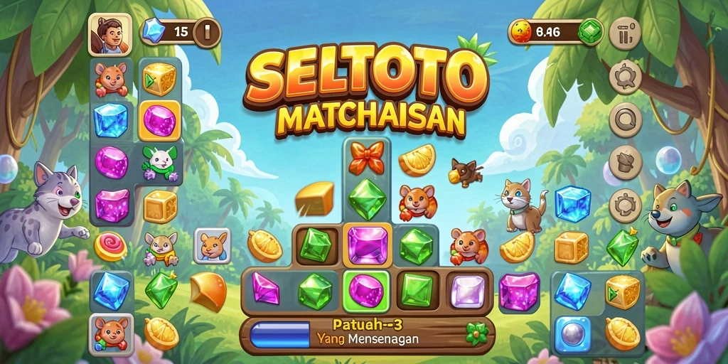 Screenshot gameplay SELTOTO yang penuh warna dan menantang.