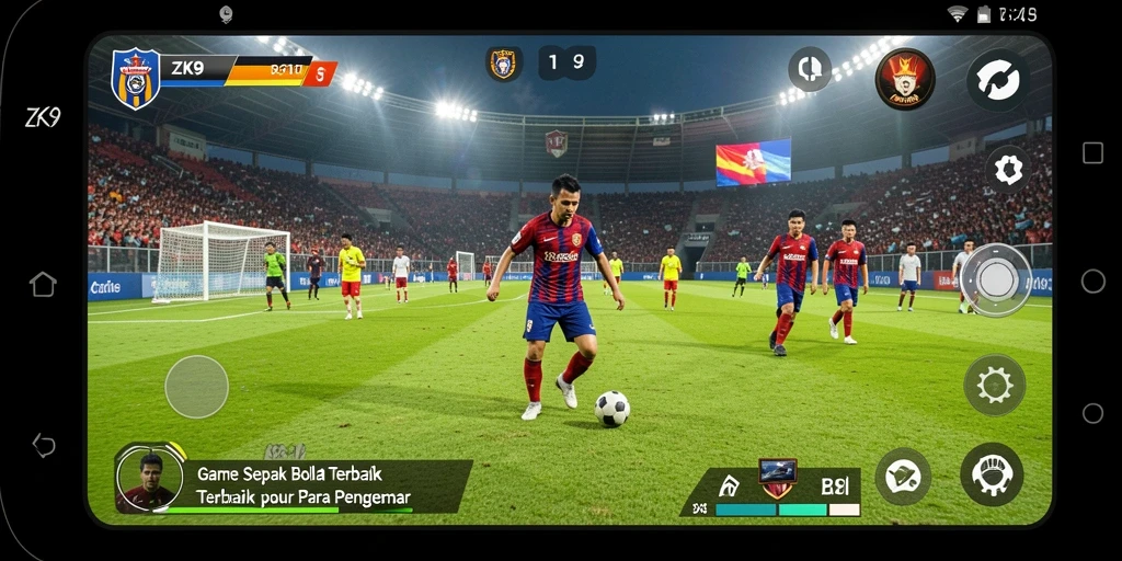Tampilan gameplay ZK9 yang menegangkan dalam pertandingan sepak bola.